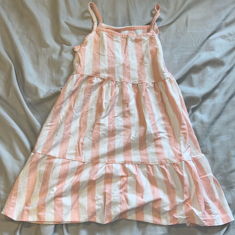 Pink and white striped dress